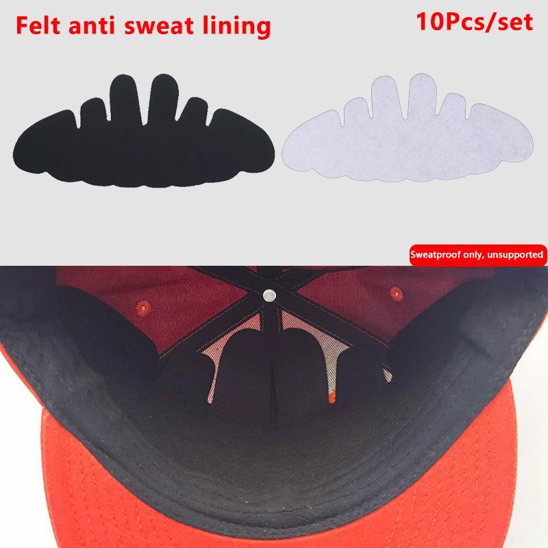 Balení 10 kusů Pletená čepice Visor Pot absorbující náplast Celoroční Baseballová čepice Bezpečnostní helma Potu odolná podložka