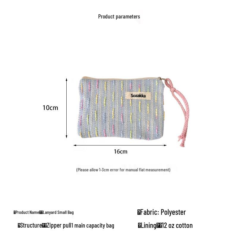 Cute Small Cosmetic Bag for Student - Portable Makeup, Lipstick, and Earphone Storage