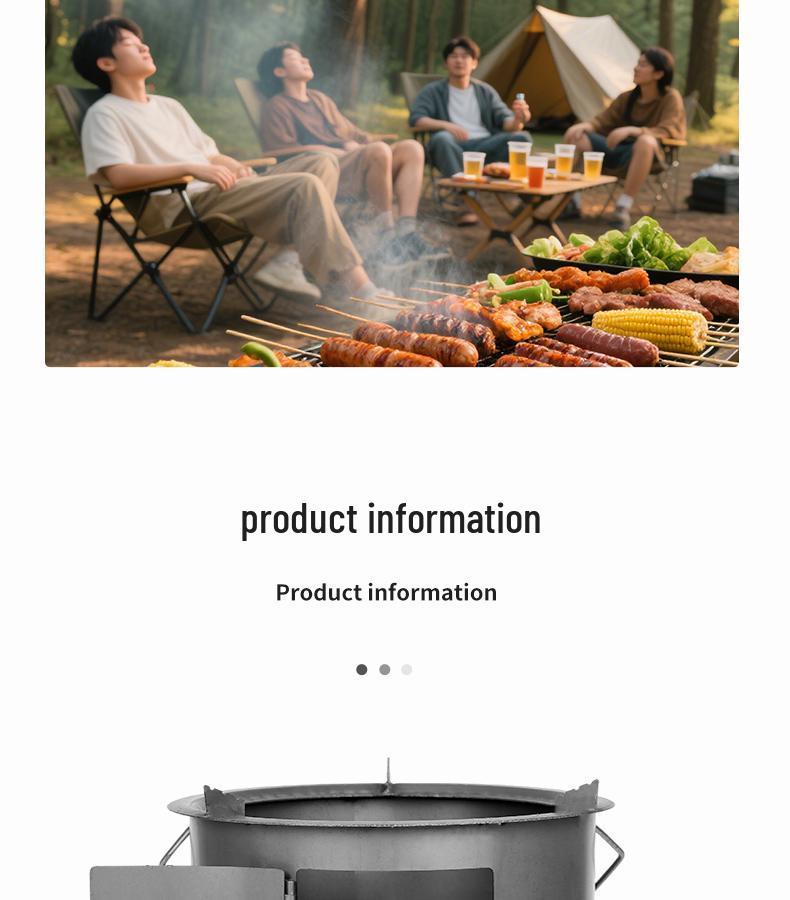 Heavy-Duty Portable Firewood Stove for Outdoor Camping and Tea Brewing