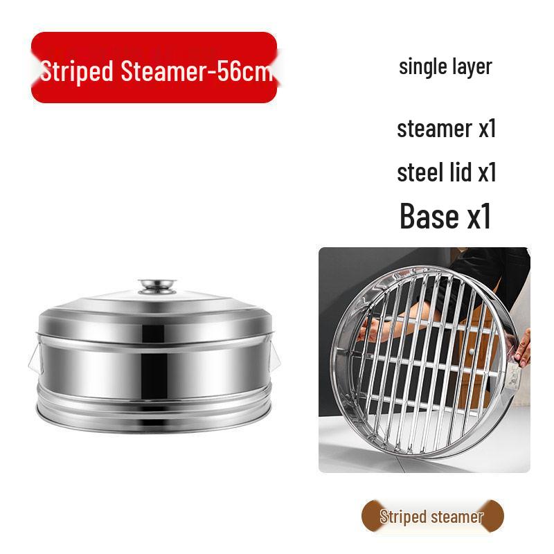 Large-Capacity Stainless Steel Steamer Basket for Fish and Buns