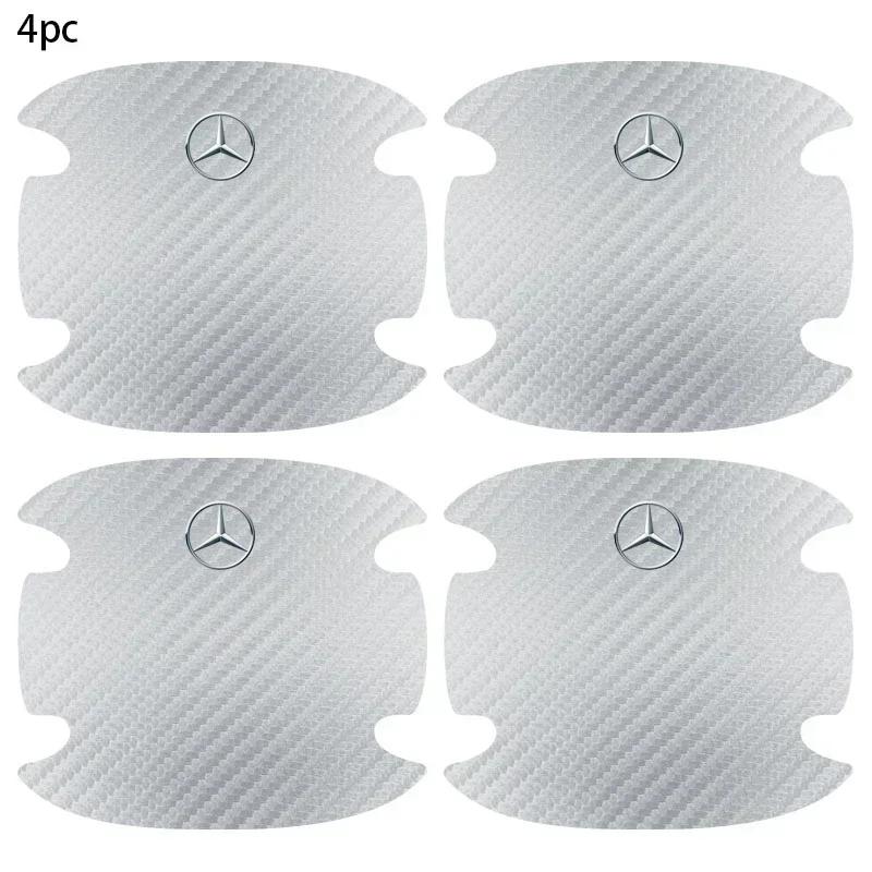 AABDV1 4pc Car Door Handle Protector Bowl Anti Scratch Sticker For Mercedes Benz A C E CLA180 GLB200 GLC300 CLS GLA E Class Accessories