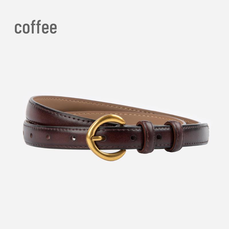 Cuckoo Women's Genuine Leather Skinny Belt for Jeans - Versatile Cowhide Casual Accessory