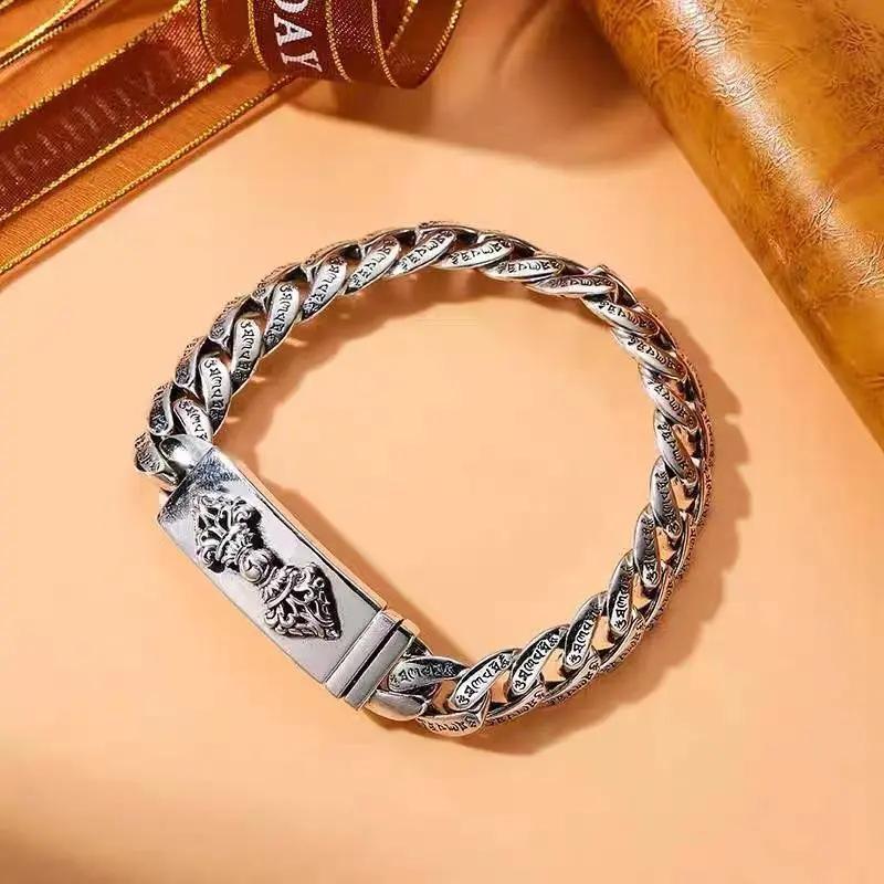 Nowe Stalowe Moździerzowe Bransoletki Kubańskie dla Mężczyzn, Stare Tajskie Modne Bransoletki, Modne Akcesoria