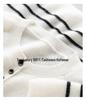 Women's 100% Pure Cashmere Striped Button-Up Raglan Sleeve Cardigan Sweater, Round Neck for Autumn/Winter