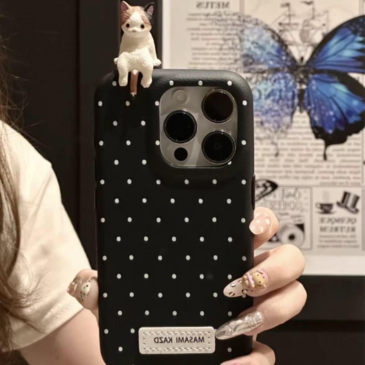 

Милый мультяшный кулон для телефона в виде кошки - Маленькое украшение в кукольном стиле Without Phone Case