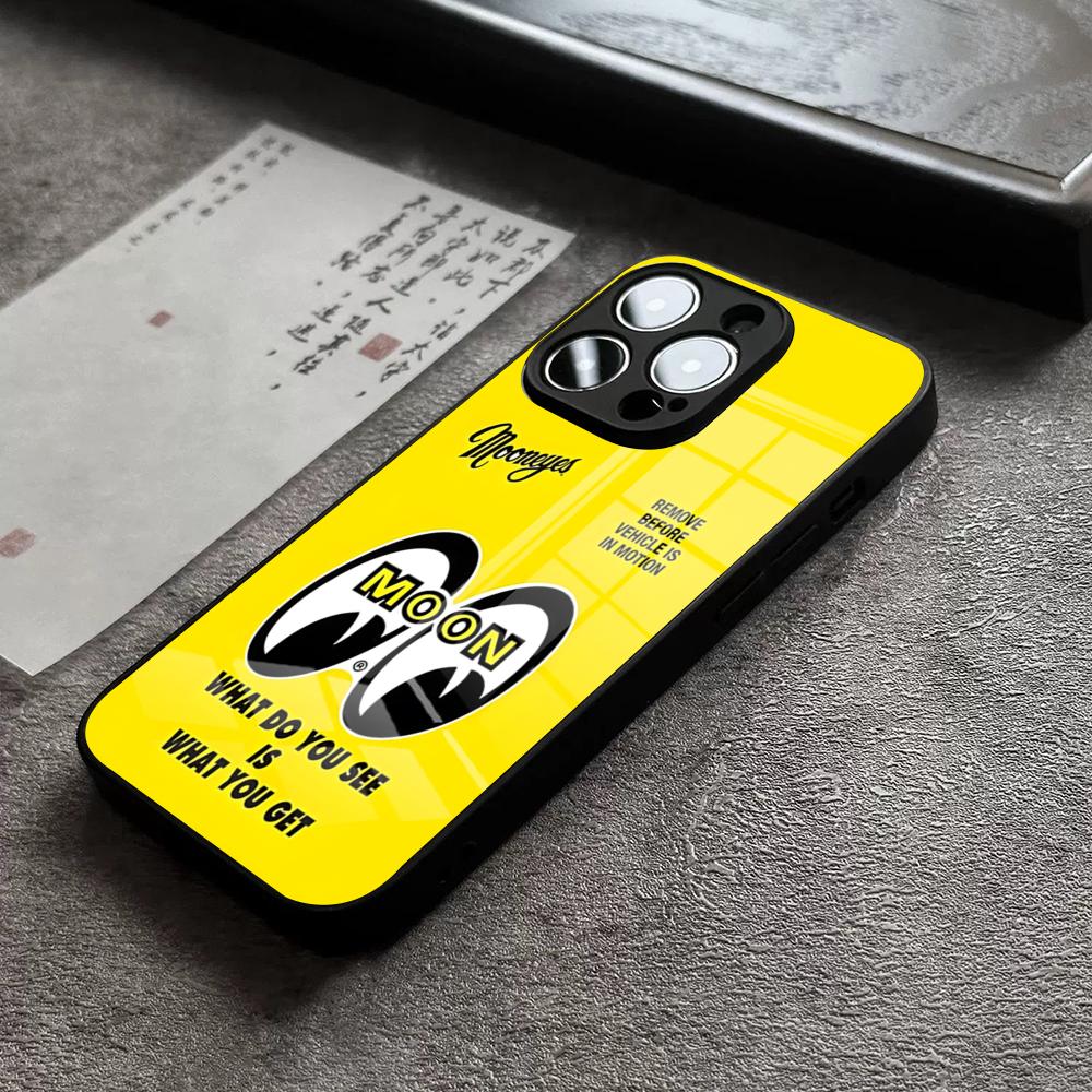 Moon Eyes Phone Case For IPhone 16 Pro Max 15 Plus 14 Pro 12 11 13 Mini X XR XS Max 8 7 Plus SE Glass Cover