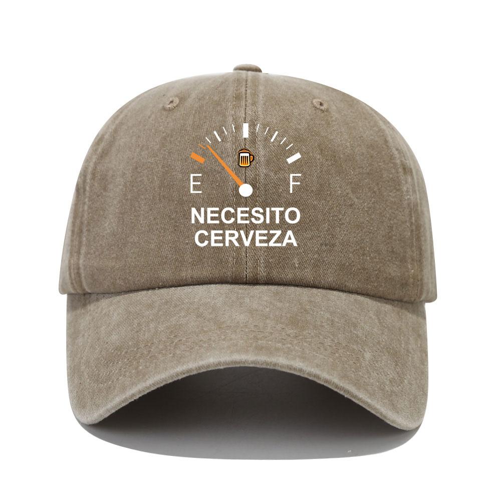 NECESITO CERVEZA Spanish Slogan Print Baseball Cap Washed Cotton Dad Hat Outdoor Adjustable Sun Protection Sports Caps Hats