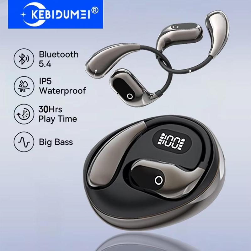 Wireless Bluetooth 5.4 Earphones HiFi Stereo Earbuds Ear Hook Headphones Noise Reduction LED Display Headsets