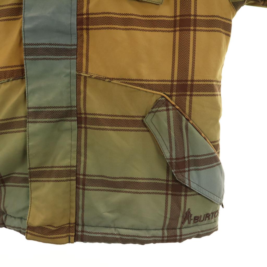BURTON Check Pattern snow board Jacket M Yellow Kid's Used