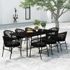 VidaXL 9-Piece Garden Dining Set Outdoor Dining Furniture Table and Dining Chairs Patio Terrace Furniture 3099244