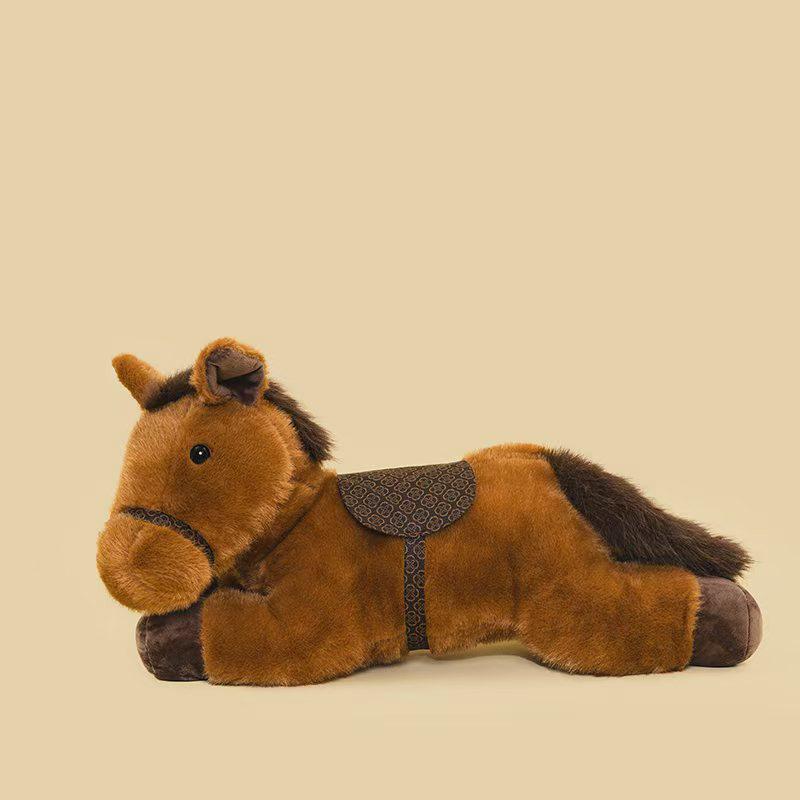 Lying Posture Style Horse Plush Toy Stuffed Animal Horse Toy Home Decor  Favor Farm Props Sofa Backrest Floor Flat