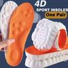 1 Pair (2pcs) 4D Sneaker Insoles, Memory Foam Soft High-elasticity Shoe Pads with Arch Support, Breathable Deodorizing Shock-absorbing Cushions