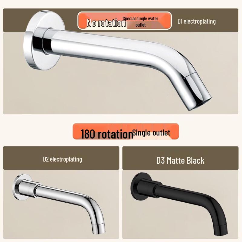 LANGZHIWEN Square Wall-Mounted Rotatable Shower Mixer with Basin Spout