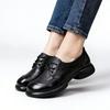Spring Autumn Genuine Leather Mother Shoes Women Thick Sole Soft Comfort Cow Leather Ladies Casual Shoes Black Brown Plus Size 41