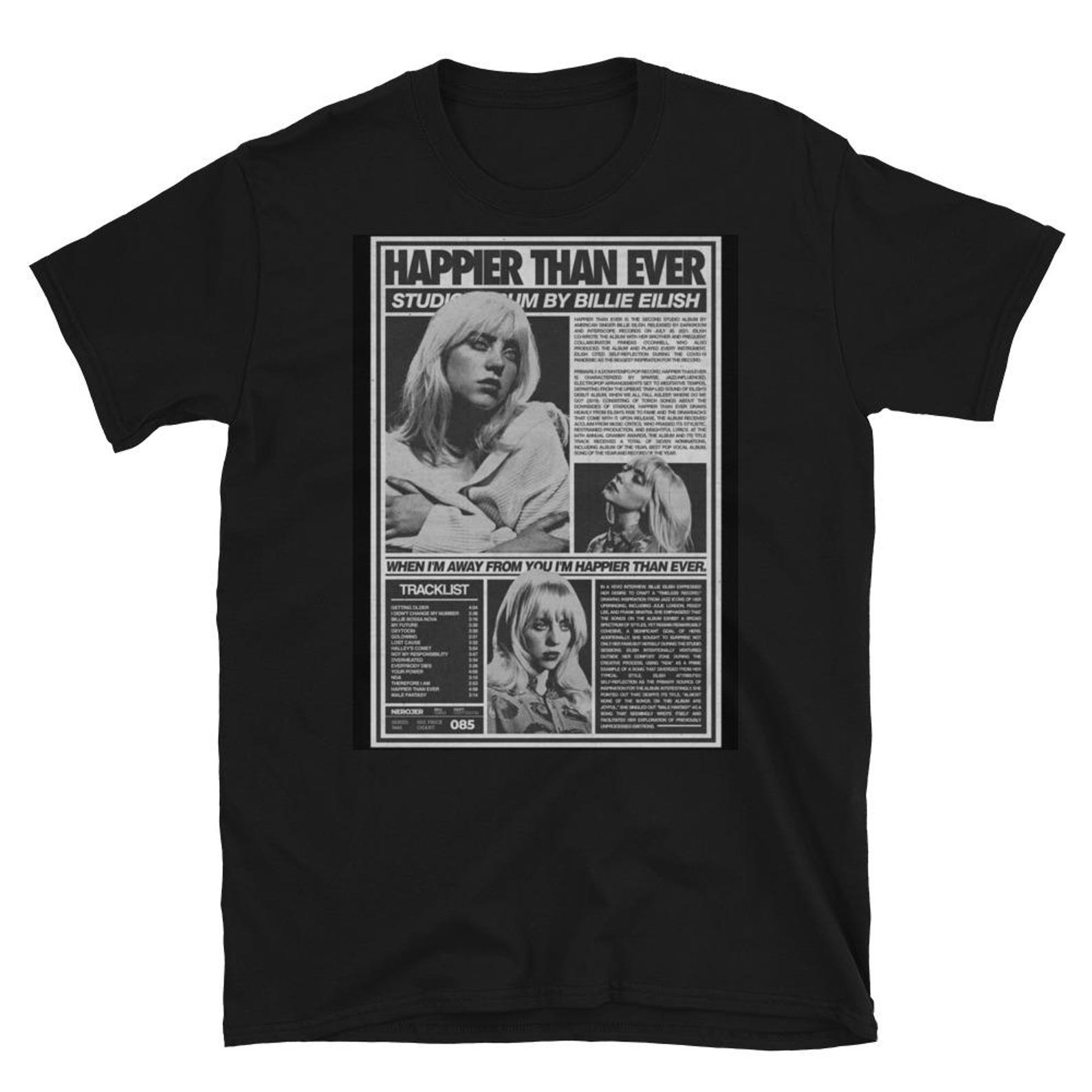 Happier than ever, Billie graphic band tee 2XL