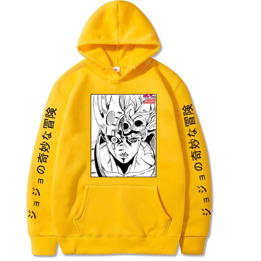 Anime Jojo Bizarre Adventure Giorno Giovanna Men Women Hip-Hop Hoodies Femmle Homme Clothes Cosplay O-Neck Loose sweatshirt