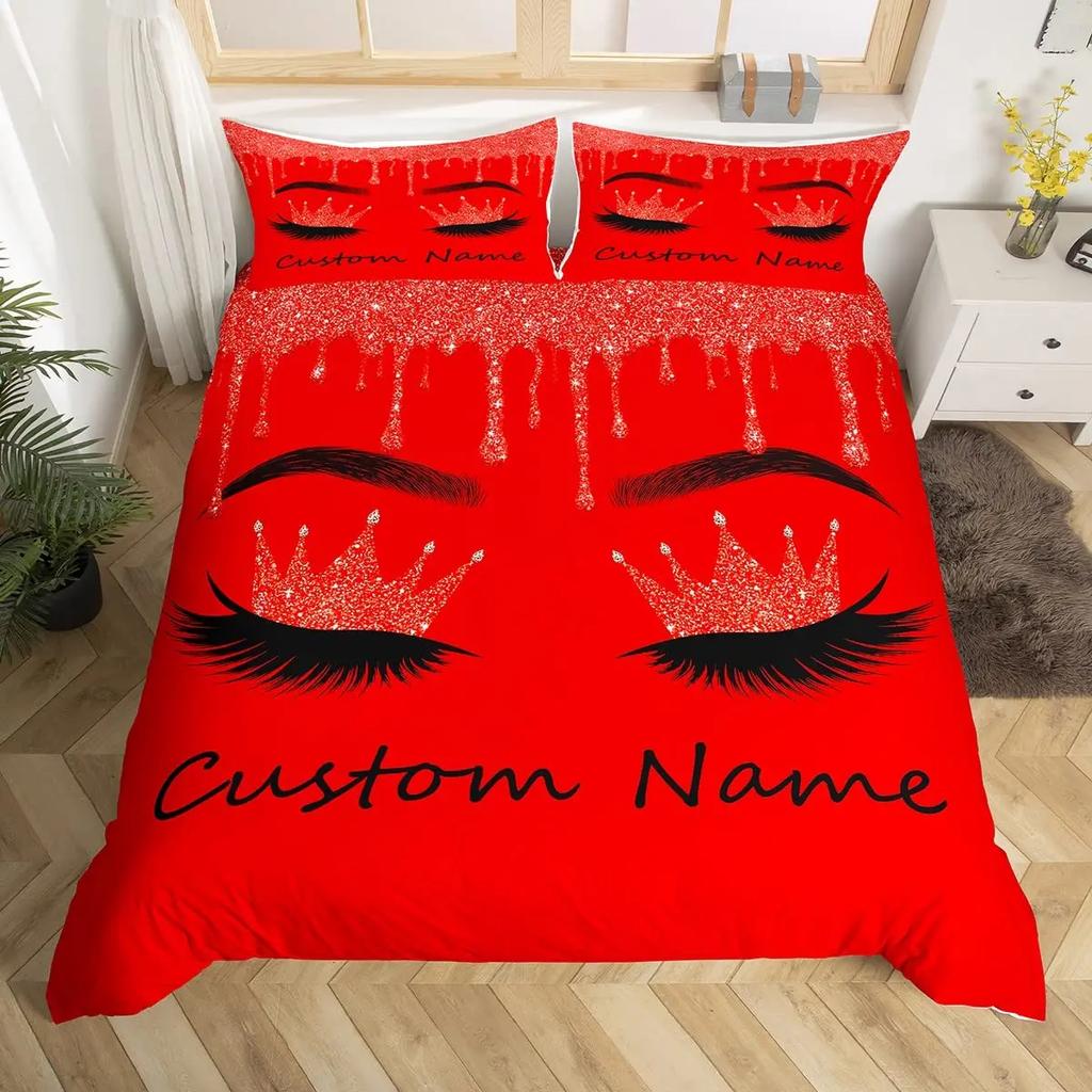 Custom Bedding Set Custom Name Mermaid Duvet Cover Set Personalized Girly Rainbow Gradient Mermaid Comforter CoverGirls Gifts