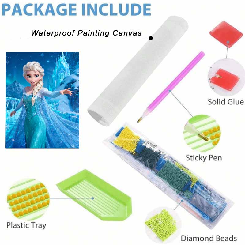 Disney 5d Diamond Painting, Elsa Diamond Art Painting Diy Handmade Sticker Gift, Home Decoration Painting