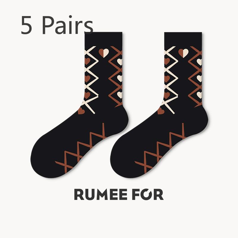 5 Pairs of Women's New Autumn Sweat-absorbing Non Slip Tube Socks