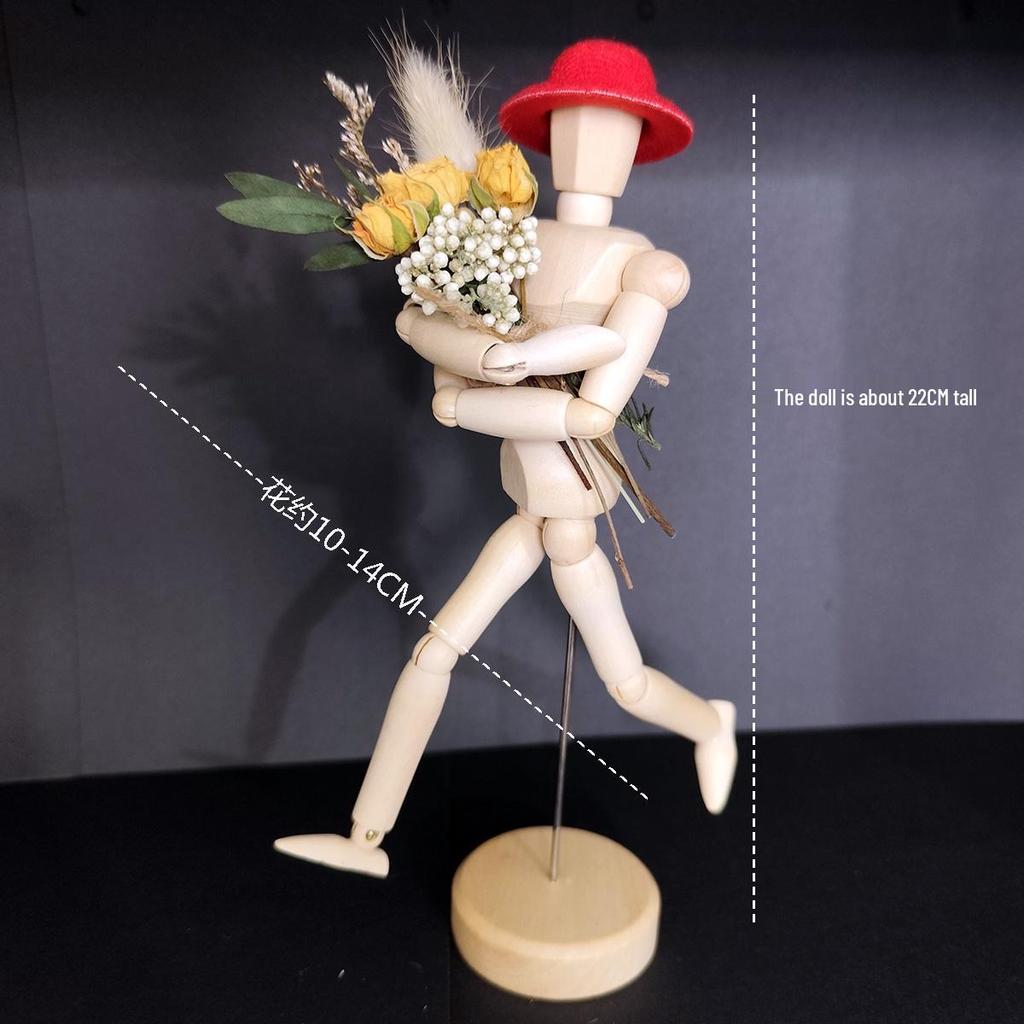 Jointed Wooden Puppet Doll: Handcrafted Human Body Ornament & Decompression Gadget.