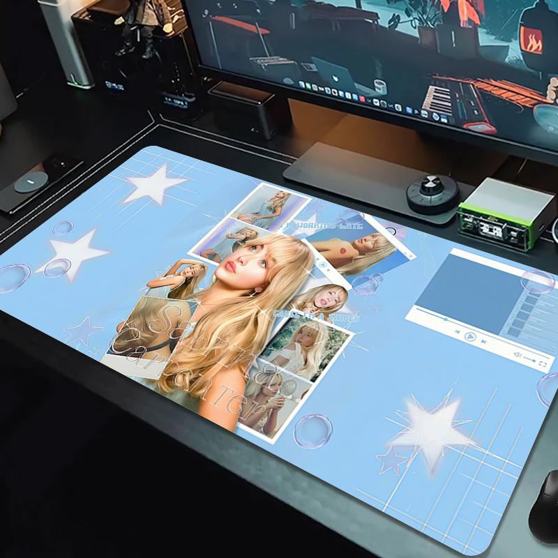 Sabrina Carpenter Large Size Mouse Pad Large Gaming Table Cushion Non-slip Laptop Tablet Big Mousepad XXL Mat Mini PC Playmat With Lock Edge