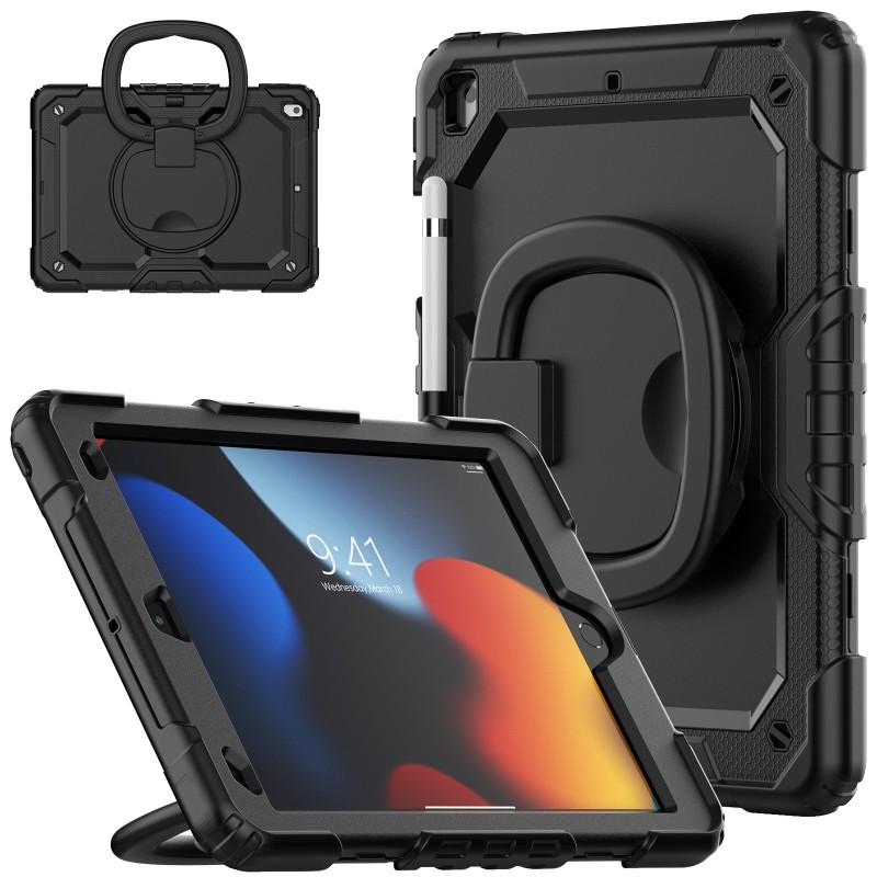 IPad 10.2 Inch Case 7th 8th 9th Gen With Wrist Strap Stand Shockproof Cover Silicone PC Full Protection
