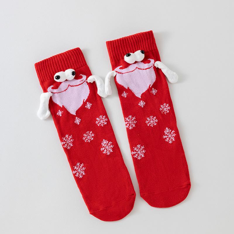 Cute Black and White Mid-Calf Magnetic Couple Socks