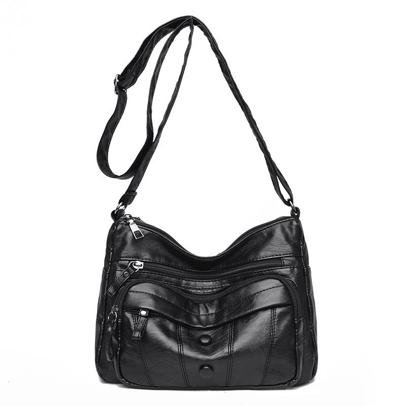 Women's Bag PU Soft Leather Texture Slanted Bag New Large Capacity Shoulder Bag Simple Fashion Mother Bag Trendy