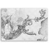 Canvas Print, Wild Birds and Leaves On an Oriental Fresco