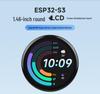 ESP32-S3 Round 1.46" Touchscreen Dev Board with AI, WiFi, Bluetooth, and Audio Playback
