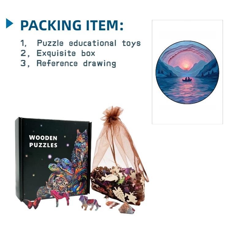 Paesaggio di Intaglio su Carta Sfida Puzzle di Legno Ideale Decorazione per la Casa Pittura Regalo Istruttivo Puzzle Attività progettato per Bambini Giocattolo