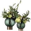 House Decor Creative Metal Base Glass Vase Dried Flower Vase Ornaments Home Decoration Living Room Wedding Gift Flower Vase(Small)