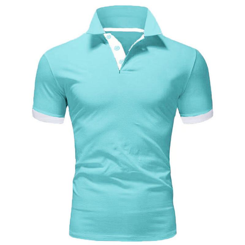 Herren T-Shirt Casual Polo Kurzarm T-Shirt Einfarbig Sport Top Mann Revers Weiß Schwarz Polos Shirts