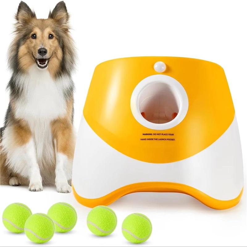 Automatic Ball Launcher for Dogs 10-30ft Adjustable Distance Motion Sensor Safety 2000mAh Battery for Small Medium Pets