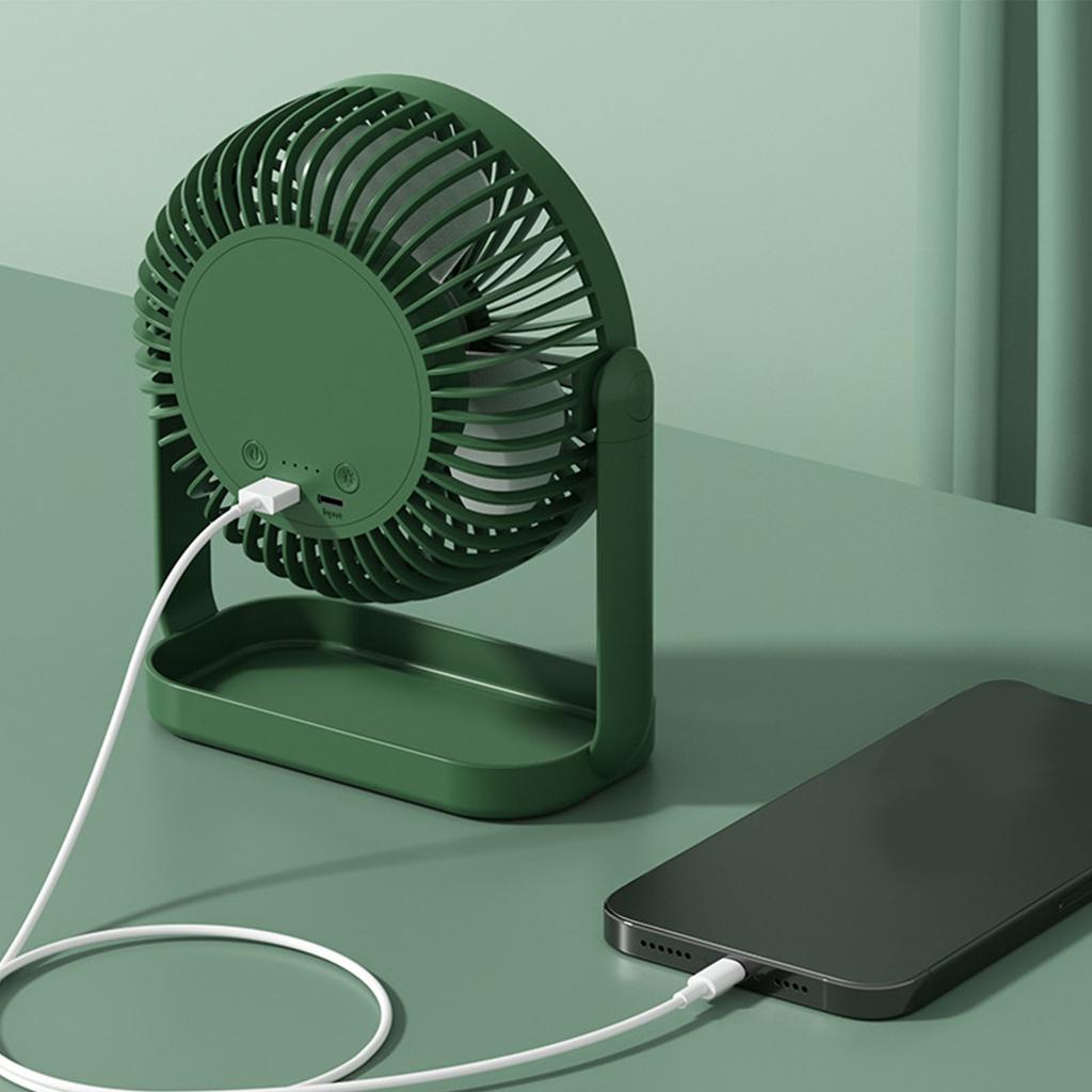 Small Desk Fan 3 Blades Multifunctional Quiet Rechargeable   Fan for Home Camping