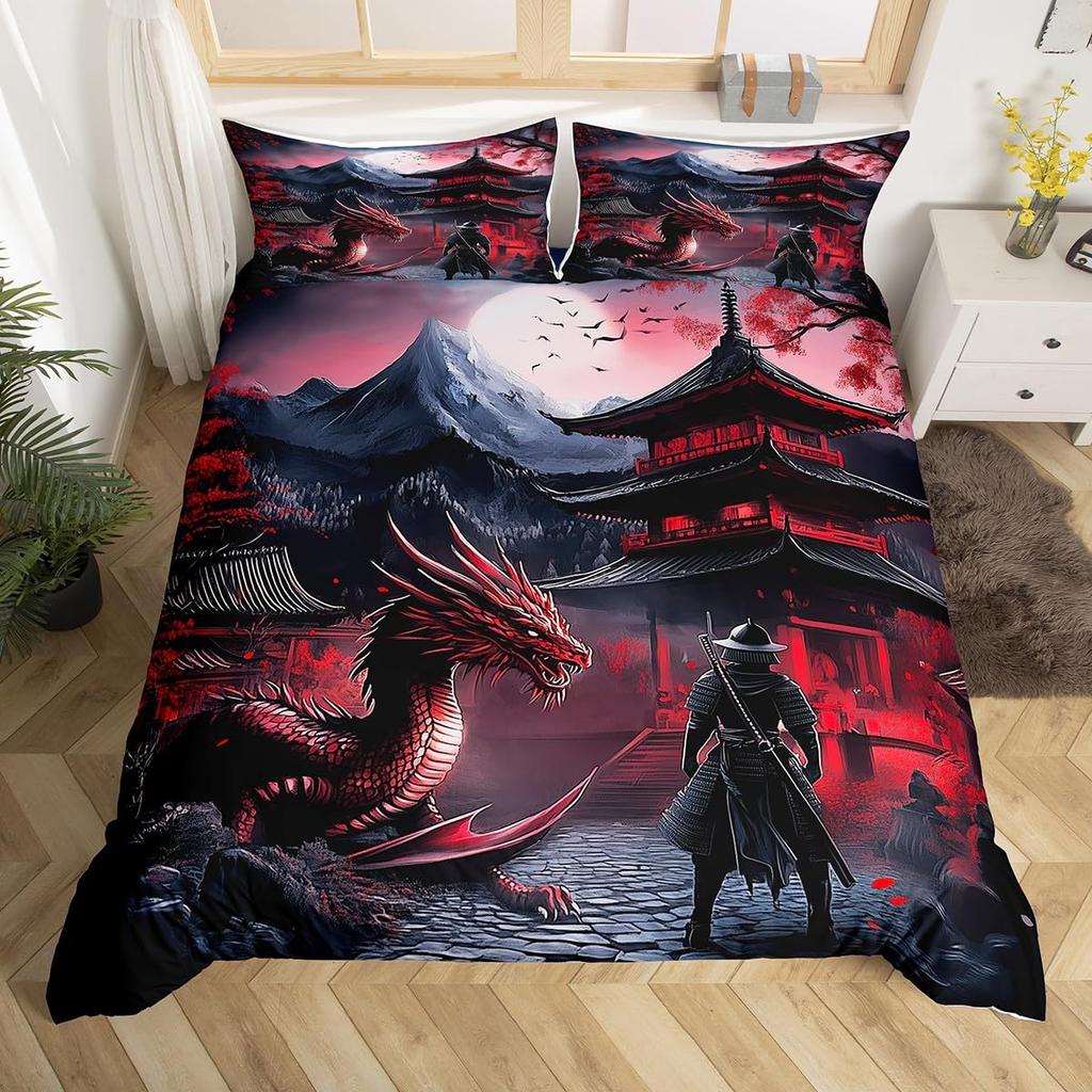 Dragon Kids Duvet Cover Sets Queen King Twin Size Boys Men Room Decor With 1 Bedding Comforter Cover 2 Pillowcases No Comforter
