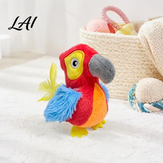 Realistic Animal Shape Cat Toy Chirping Bird Toy Interactive Plush Parrot Soft Stuffed Safe Toys for Kittens Pounce Indoor Cats And Kittens,