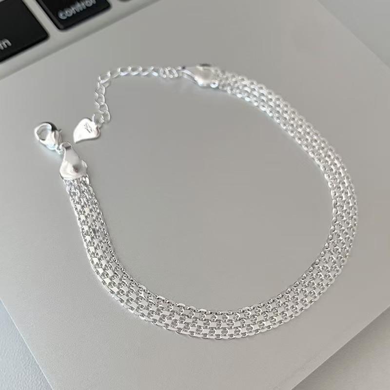 

Silver Color Mesh Chain Bracelets for Women Adjustable Bracelet Lady Noble Pretty Jewelry Fashion Nice Chain Fine Accessories