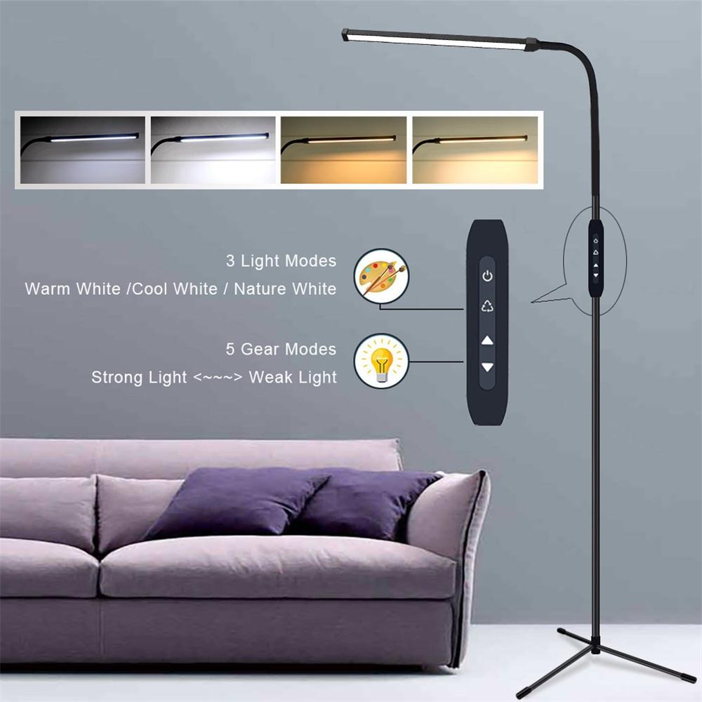 Bright LED Floor Light with Timer, Adjustable Color Temperature & Dimmable, Standing Floor Lamps for Living Room Bed Room Office