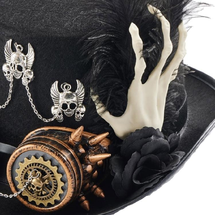 Medieval Women Fedoras Hat Steampunk Halloween Flat Top Hat Carnivals Party Hat
