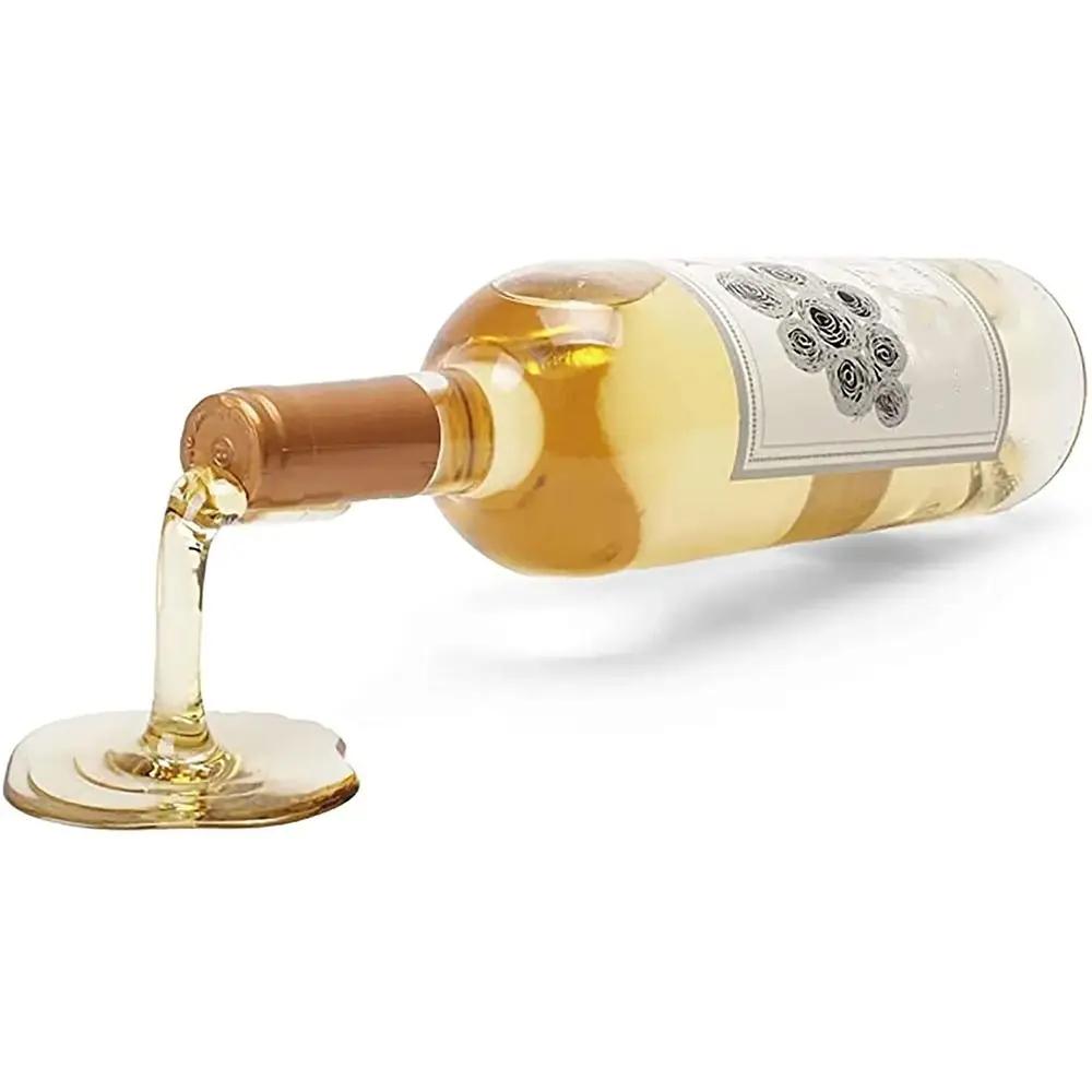 Fun Spilled Wine Bottle Holder Fashion Unique Way ABS Wine Bottle Stand Creative Display Your Favorite Wine Bottle Rack