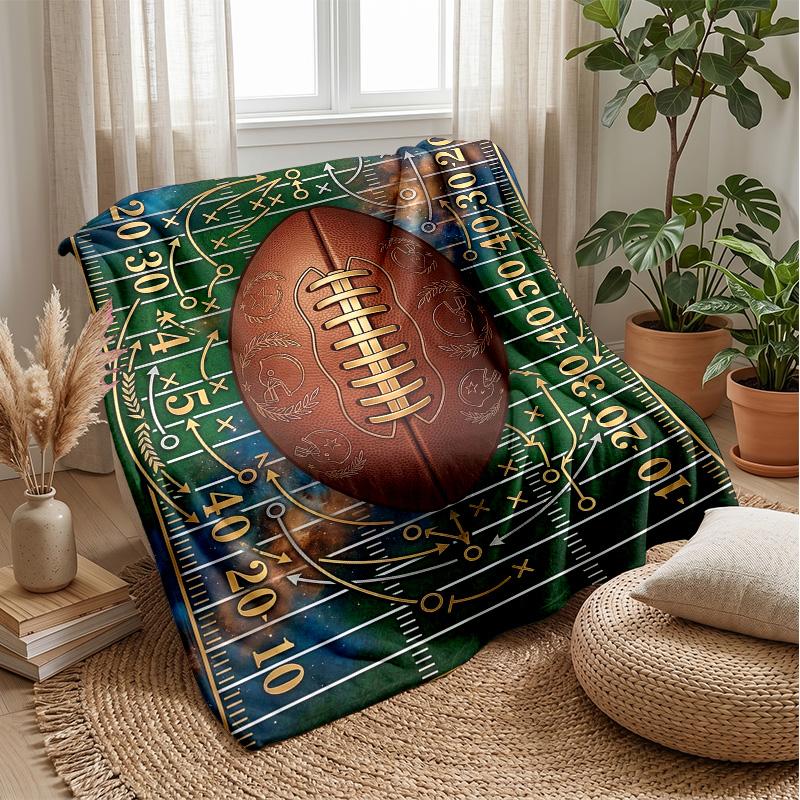 American Football Showdown Fire vs Lightning blanket Personalized Name Flannel Blanket Soft Cozy Plush Throw for Sofa Bed Lightweight Home Decor