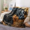 1Pc Black Horse Print Flannel Blanket, High Quality Comfortable for All Seasons, Home Decor, Warmth and Comfort, Perfect for Gifts