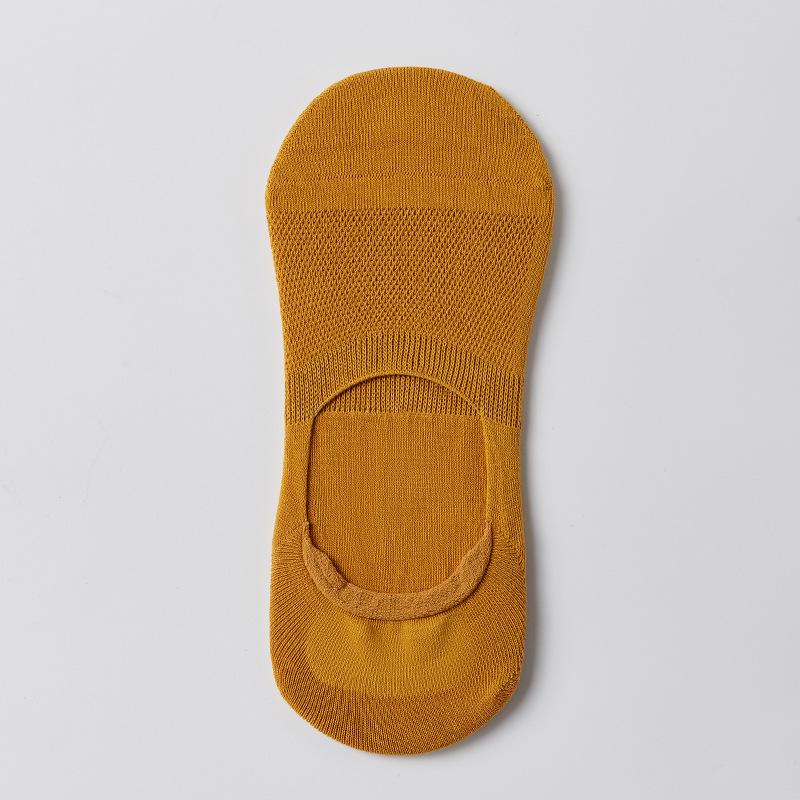 Men's Summer Shallow-mouthed Invisible Socks, Thin Mesh Silicone Anti-slip Men's Socks, Solid-colored Cotton Socks, Boat Socks, Men's Short Socks