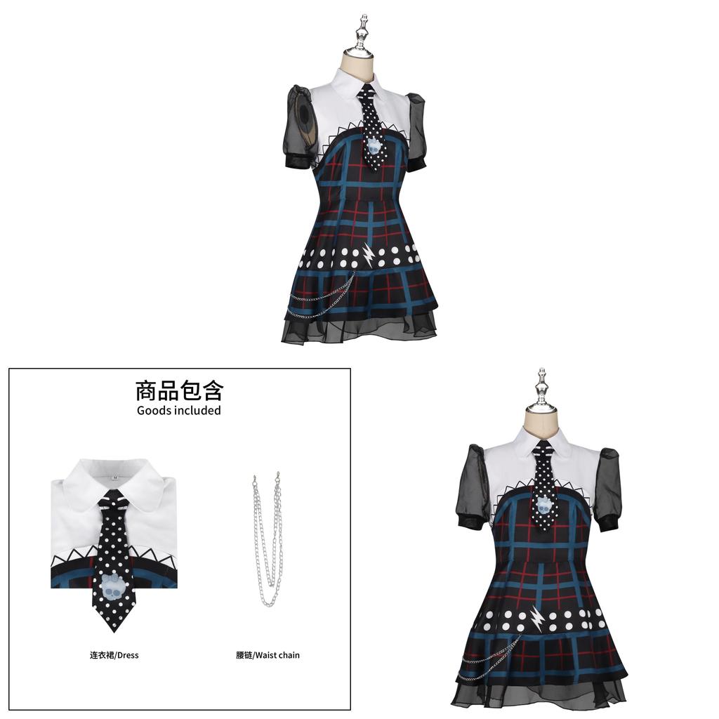 Vestido de Cosplay da Frankie Stein de Monster High Com Material Macio de Nylon Para Role Play de Anime