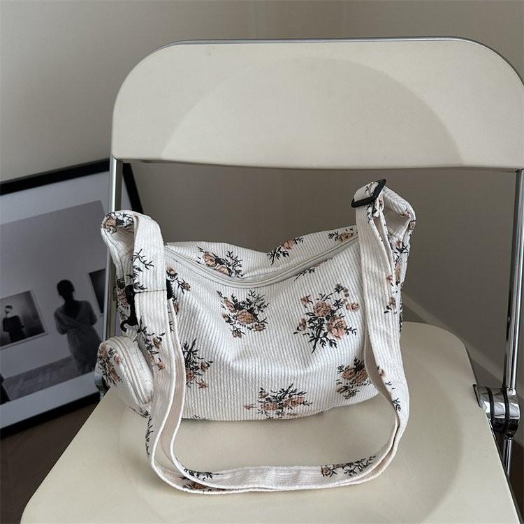 Stylish Women's Shoulder Bag 2024 Chic Floral Design Nylon Tote For Casual Travel
