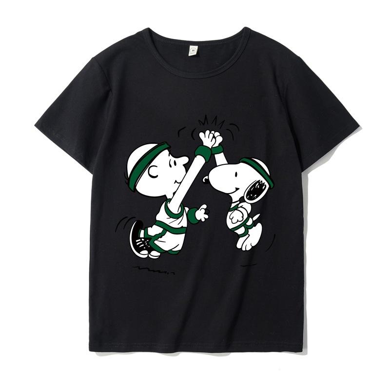 Classic Snoopy Cotton Men's Women's T-shirt Snoopy Cartoon Printed Summer Fashion Casual Comfortable Top Street Clothing