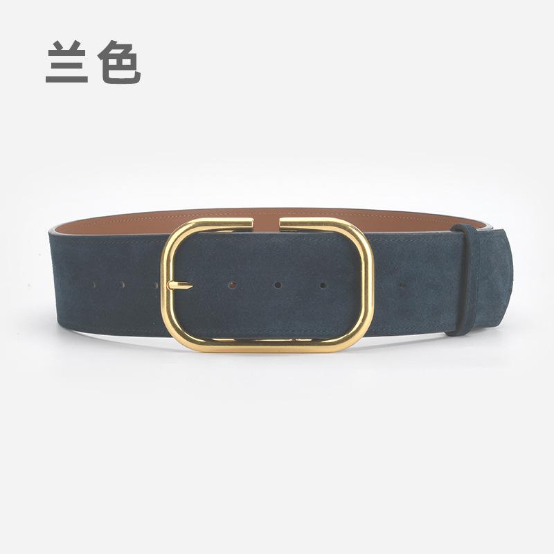 Retro Matte Waist Seal Women'S Simple Suede Leather Belt With Dress High-End Decorative Belt