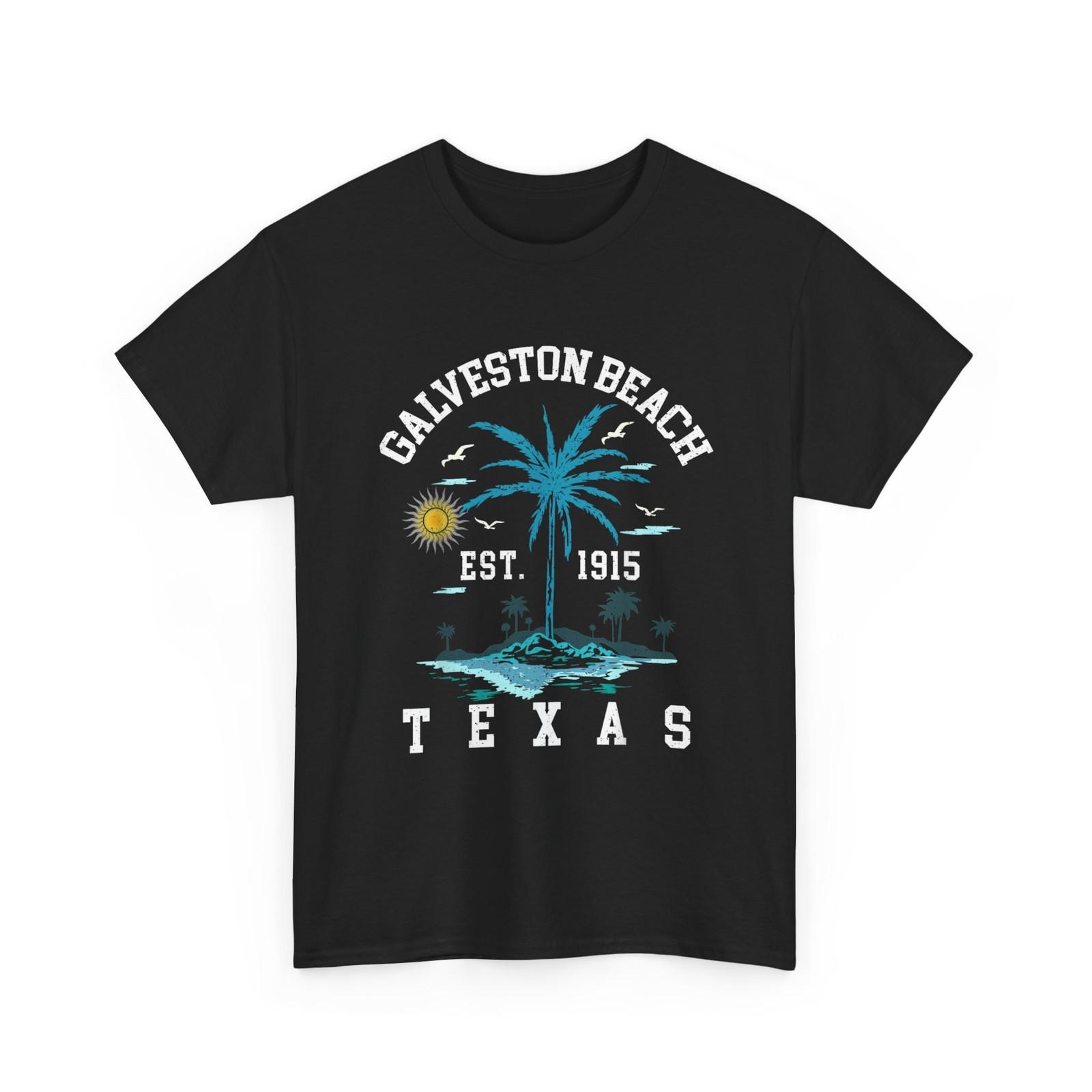 Galveston Beach Texas Shirt, Palm Tree Sunset Summer Vacation T-Shirt XXL