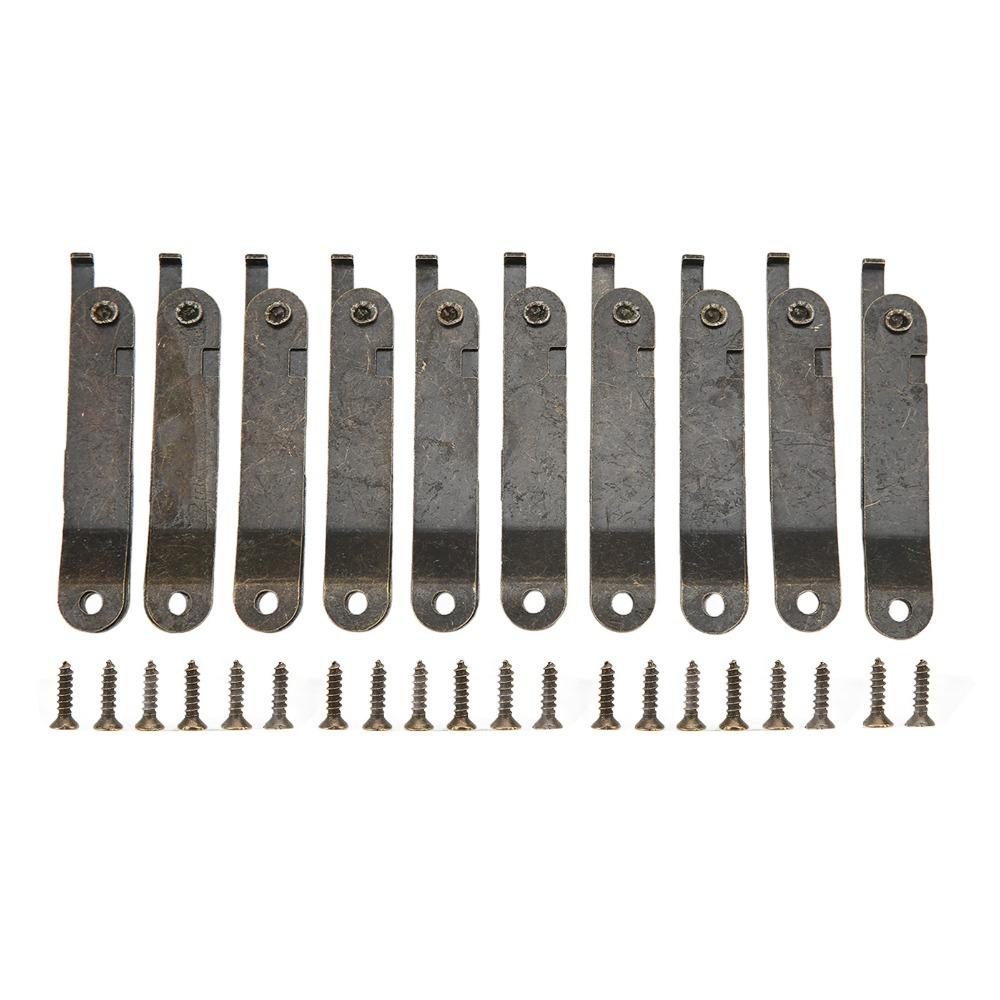10pcs Furniture Hinges Iron Folding Support Hinge Bronze Durable Lid Support Hinge Cabinet Hinge Home Office Furniture